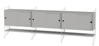 String Wohnzimmer Wand Regalsystem F String Furniture Grau - Grau